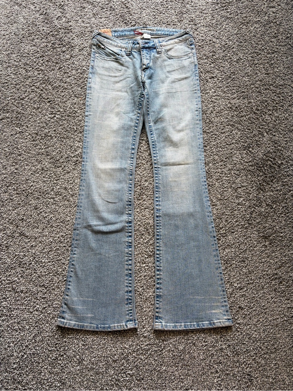Low Rise Y2K Light Blue Women's Flare Jeans